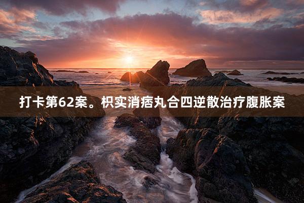 打卡第62案。枳实消痞丸合四逆散治疗腹胀案