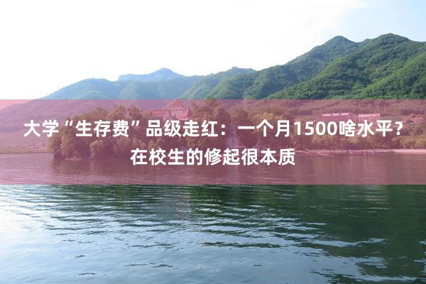 大学“生存费”品级走红：一个月1500啥水平？在校生的修起很本质